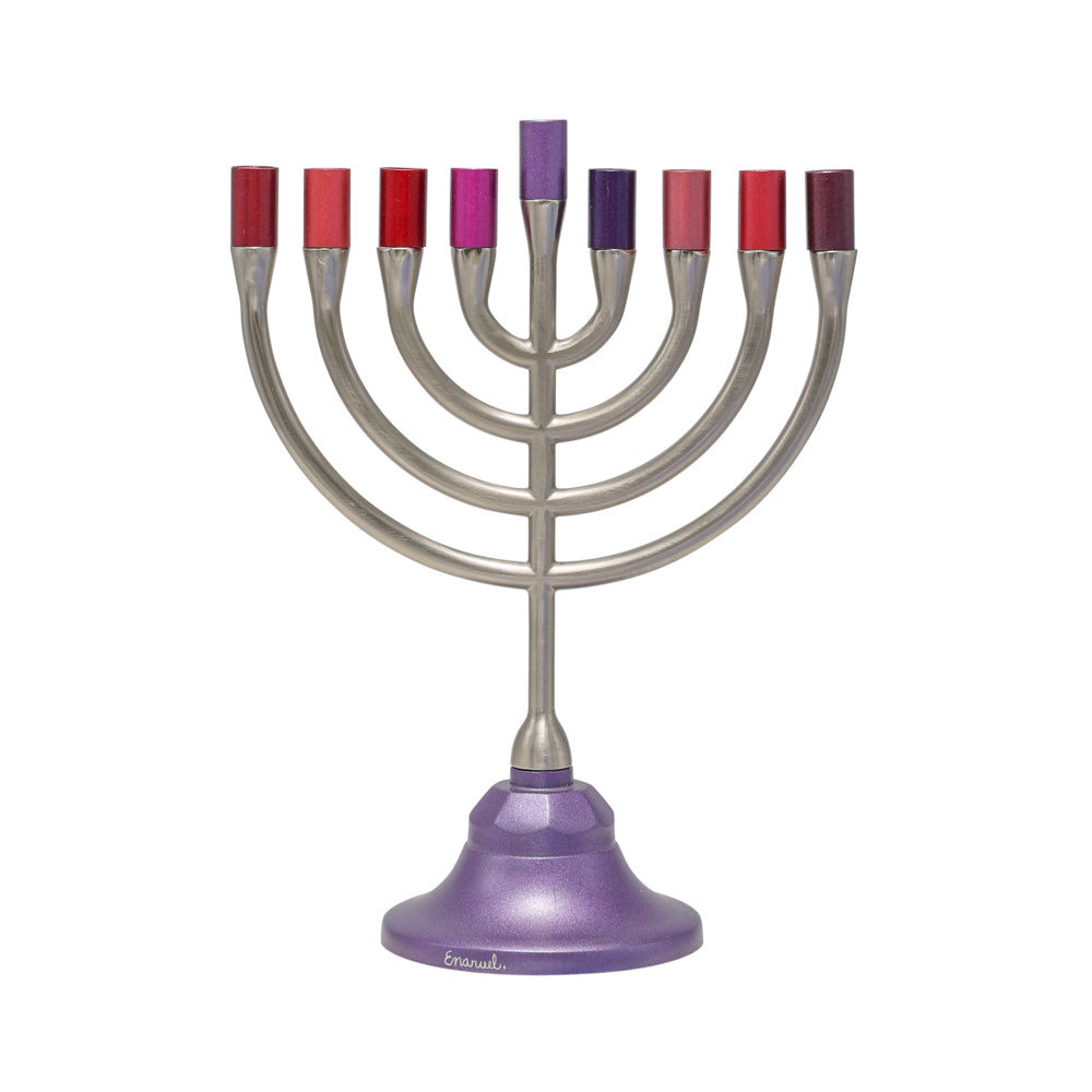 Hanukkah Menorah Classic Minimal 9-Branch Design - Maroon