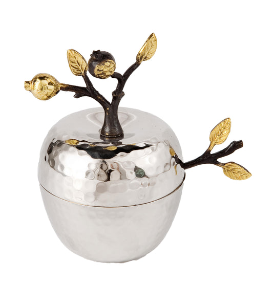 Apple-Shaped Honey Jar with Lid & Spoon – Stainless Steel
