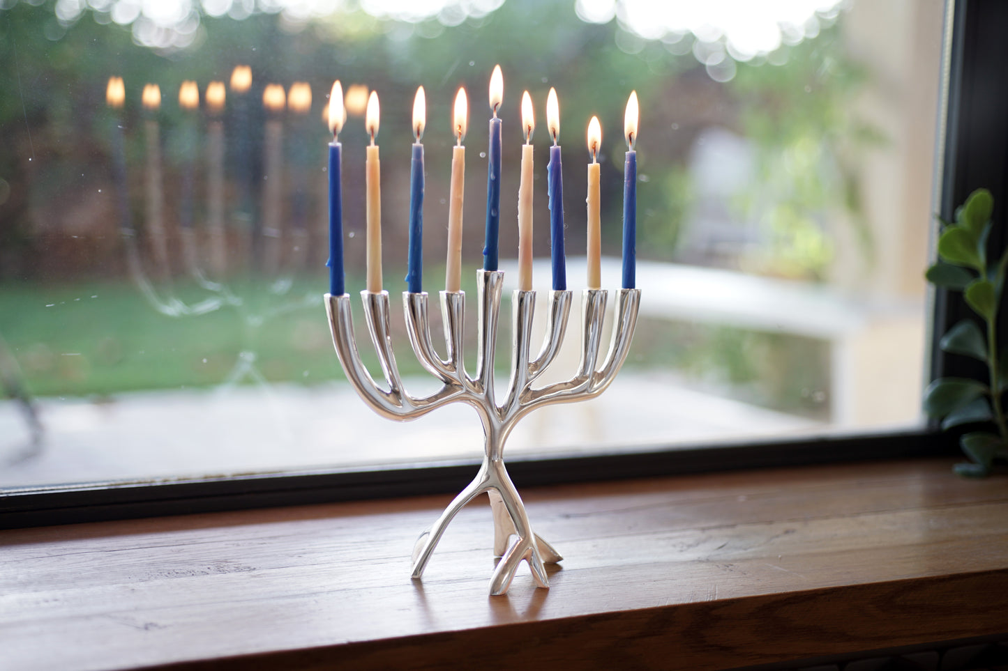 Hanukkah Menorah - Modern Tree of Life