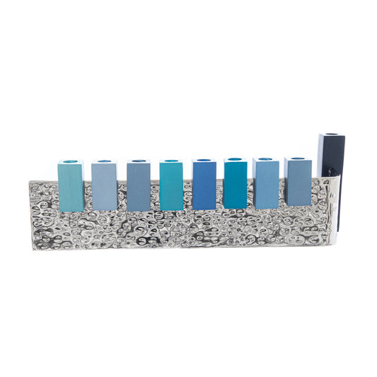 Hanukkah Menorah - Walls of the City of David - Shades of Blue