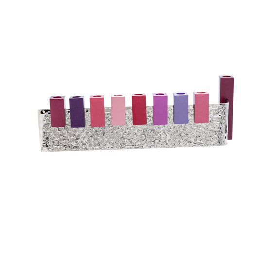 Hanukkah Menorah - Walls of the City of David - Maroon