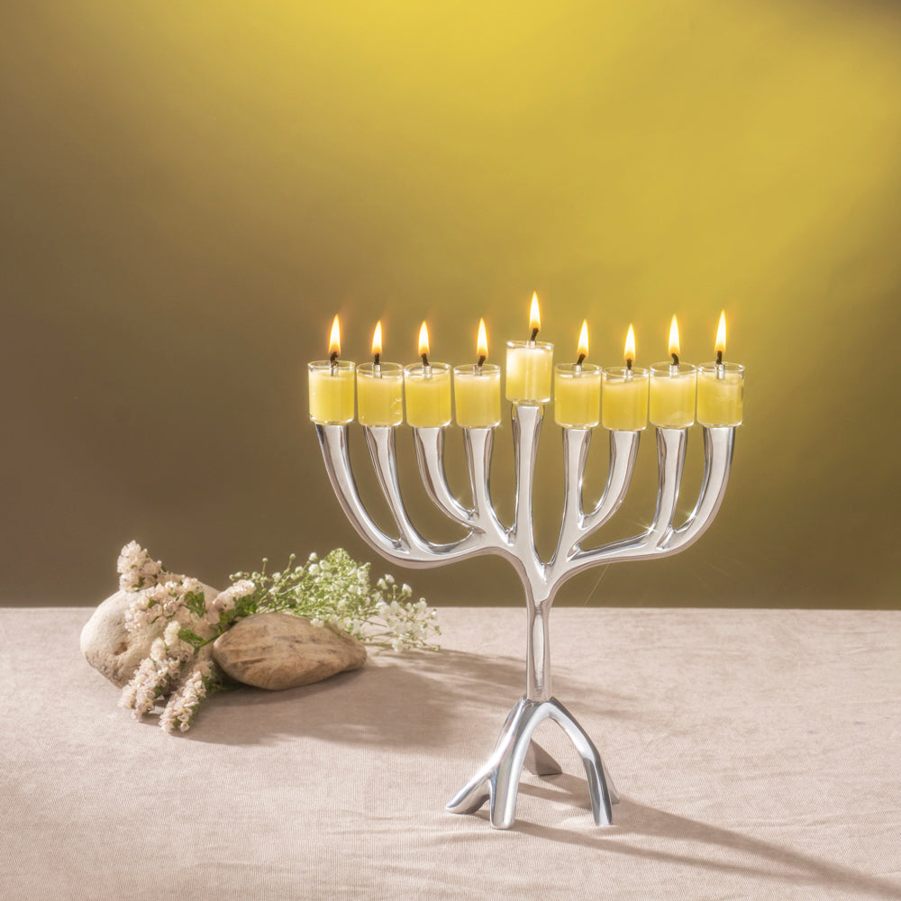 Hanukkah Menorah - Modern Tree of Life