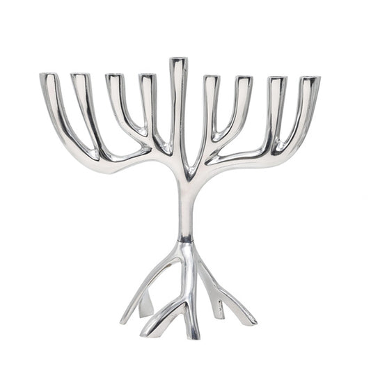Hanukkah Menorah - Modern Tree of Life - 8 Inch