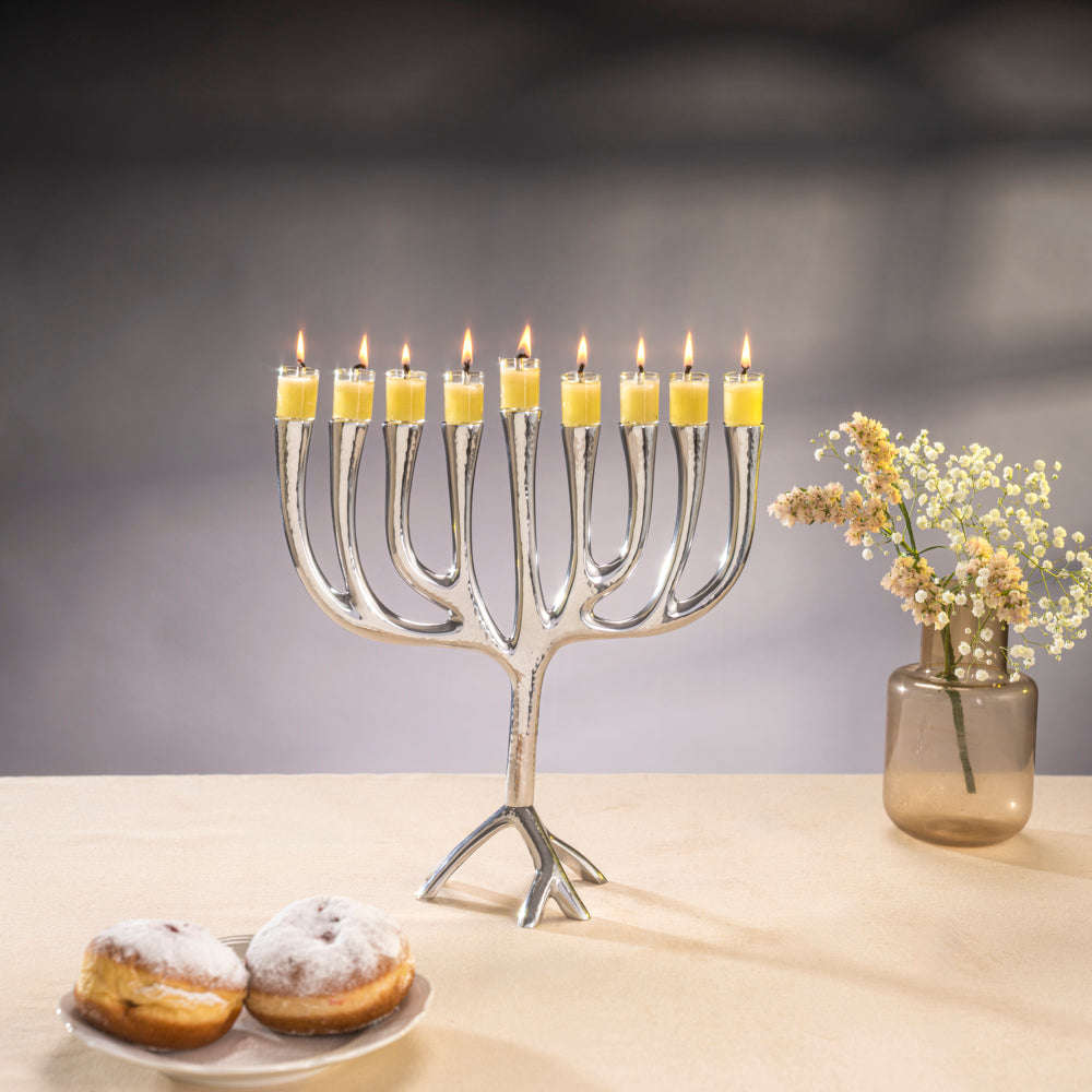 Large Hanukkah Menorah - Modern Tree of Life