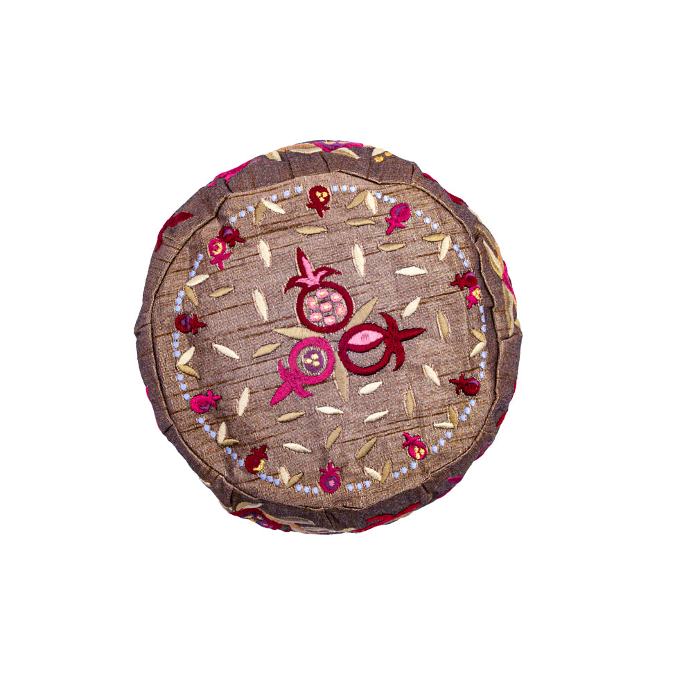 Bukharian Kippah with Embroidered Pomegranate Design