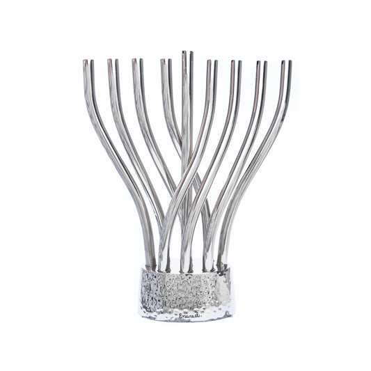 Hanukkah Menorah - Intertwined Branches - Shades of Silver