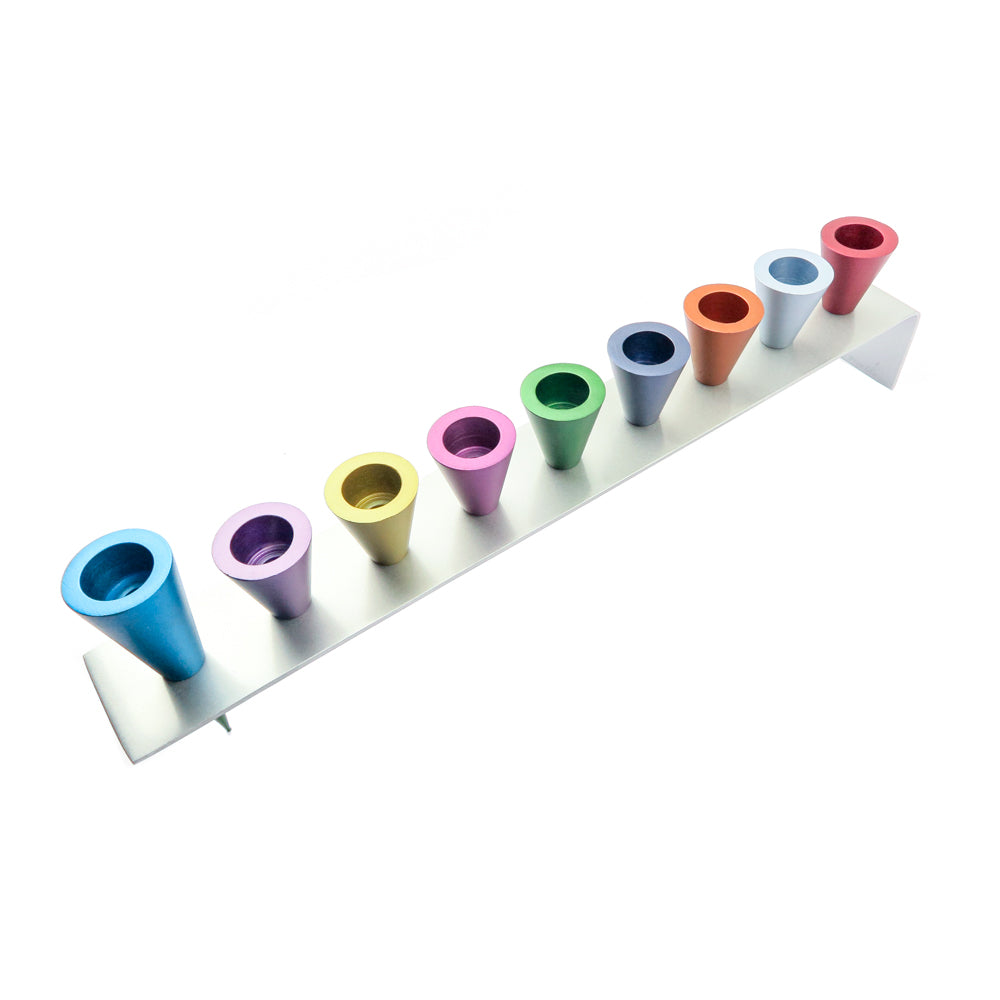 Hanukkah Menorah - Multicolor Cones