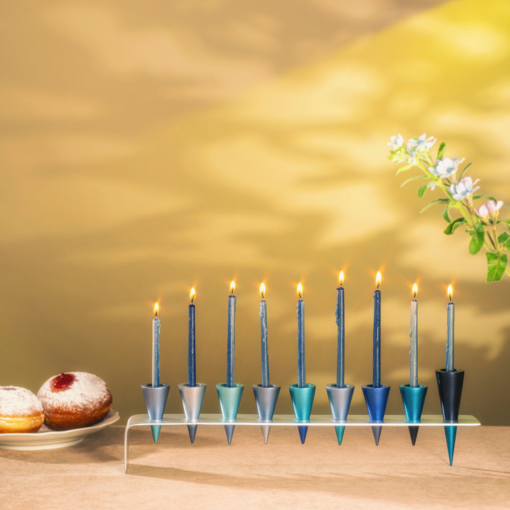 Hanukkah Menorah - Multicolor Cones