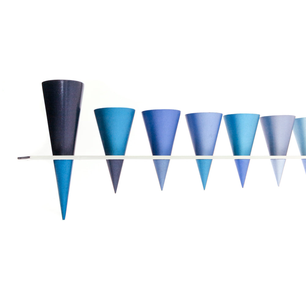 Hanukkah Menorah 15" - Shades of Blue Cones