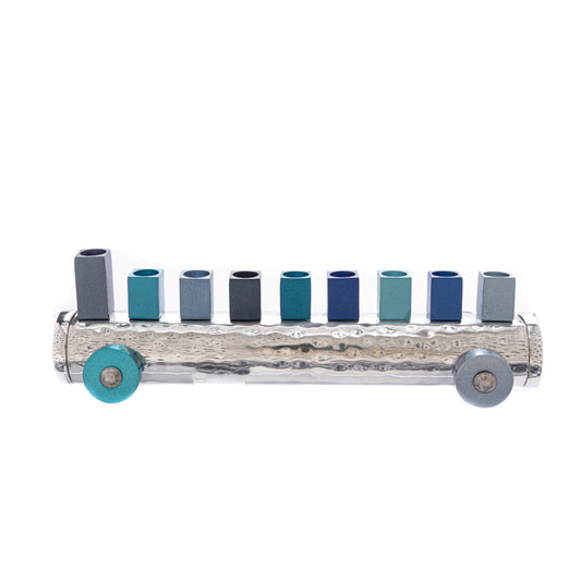 Hanukkah Menorah - Children's Train - Shades of Blue
