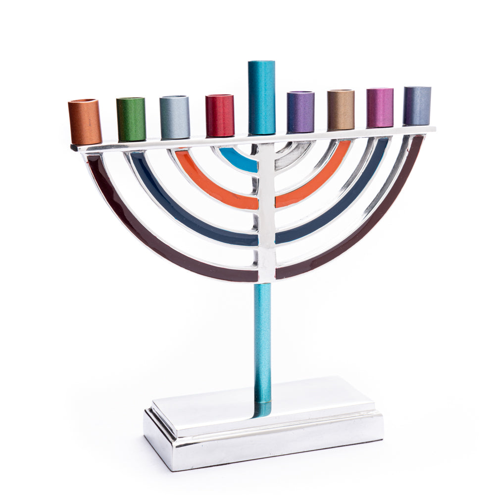 Hanukkah Menorah Classic Style with Colored Branches