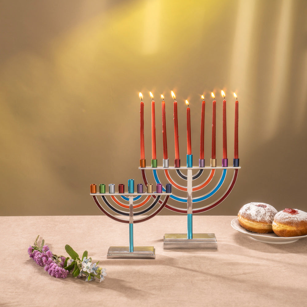 Hanukkah Menorah Classic Style with Colored Branches