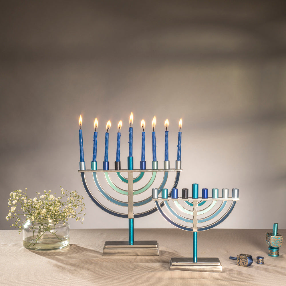 Hanukkah Menorah Classic Style with Colored Branches