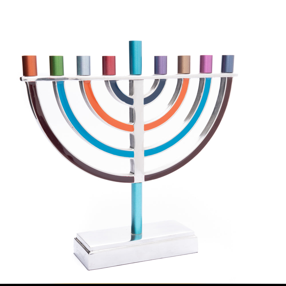 Hanukkah Menorah Classic Style with Colored Branches