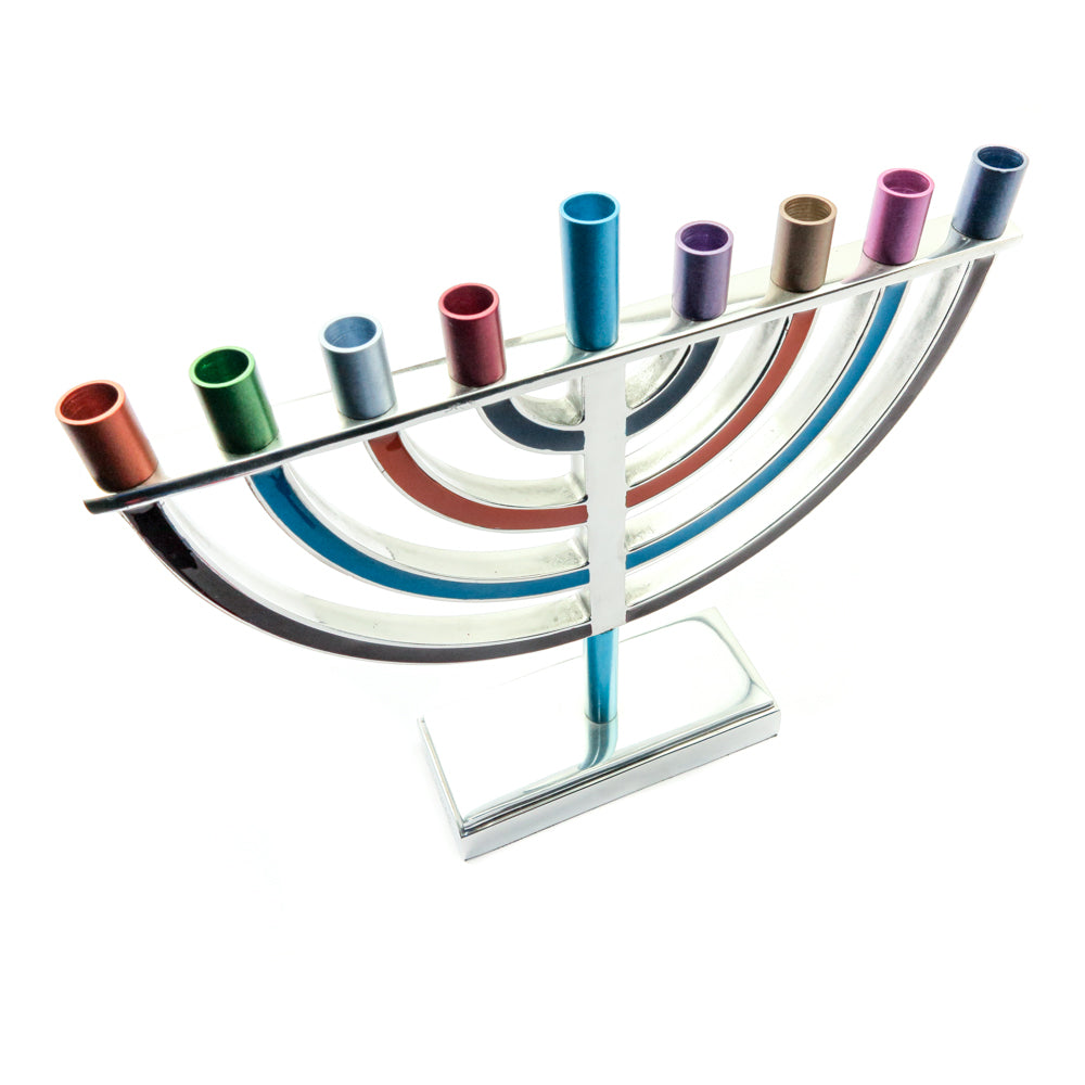 Hanukkah Menorah Classic Style with Colored Branches