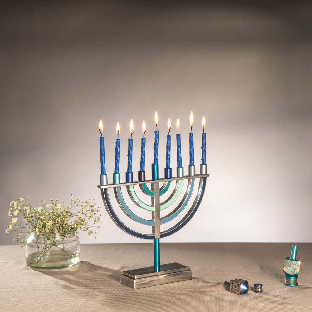 Hanukkah Menorah Classic Style with Colored Branches