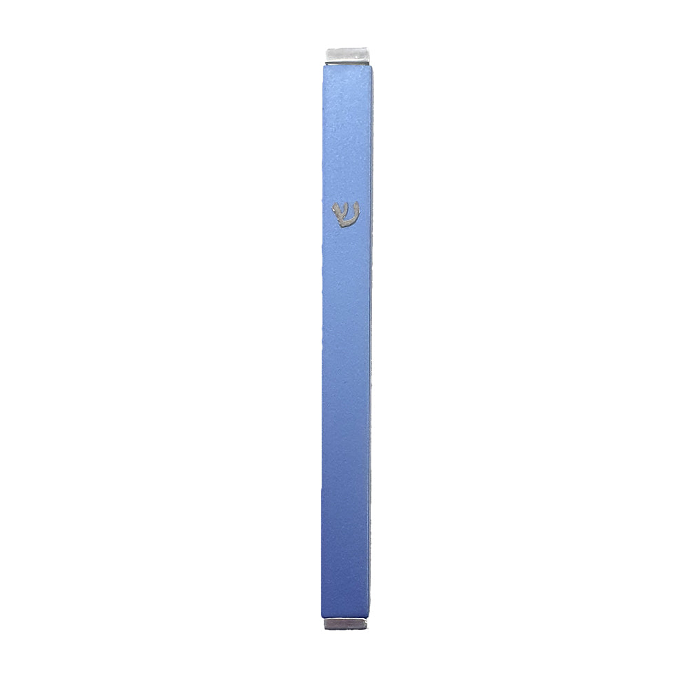 Minimalist Metal Mezuzah Case - Blue