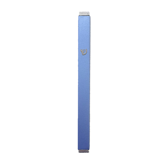 Minimalist Metal Mezuzah Case - Blue