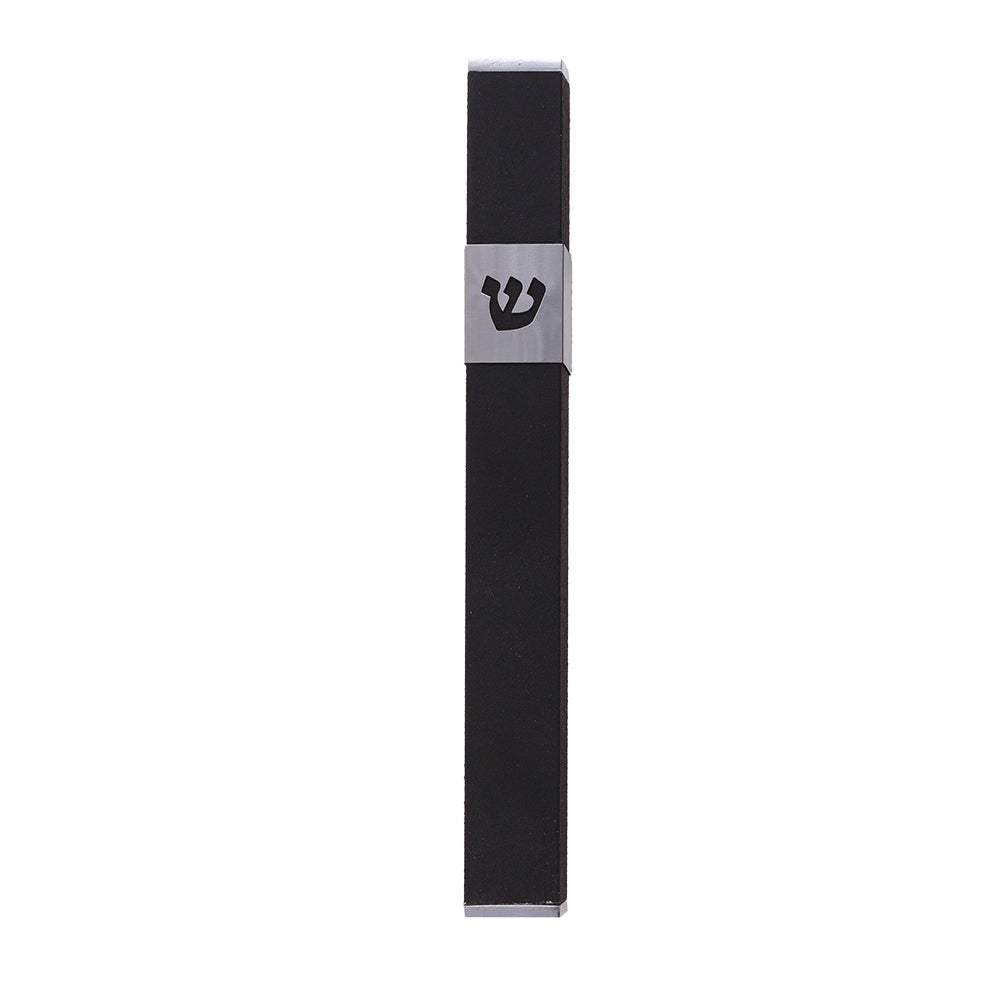 Contemporary Metal Mezuzah Case - Black