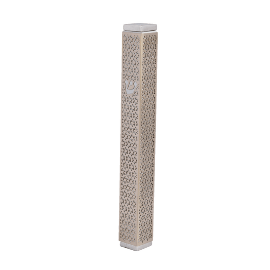 Modern Mezuzah Case - Magen David - Steel