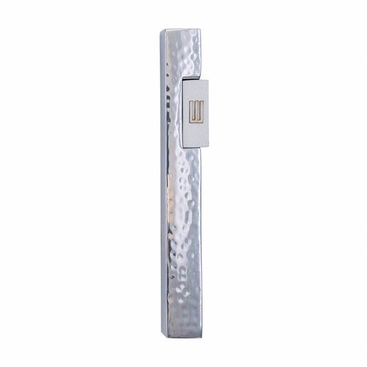 Contemporary Metal Mezuzah Case Accent Shin - Silver