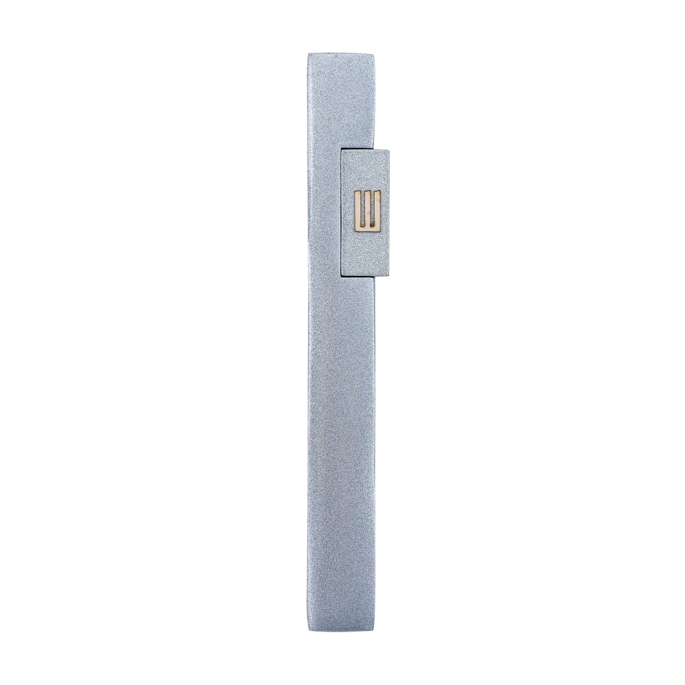 Contemporary Metal Mezuzah Case Accent Shin - Gray