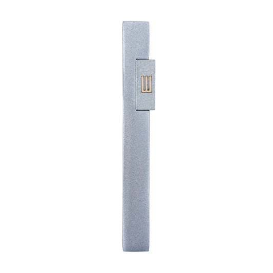 Contemporary Metal Mezuzah Case Accent Shin - Gray