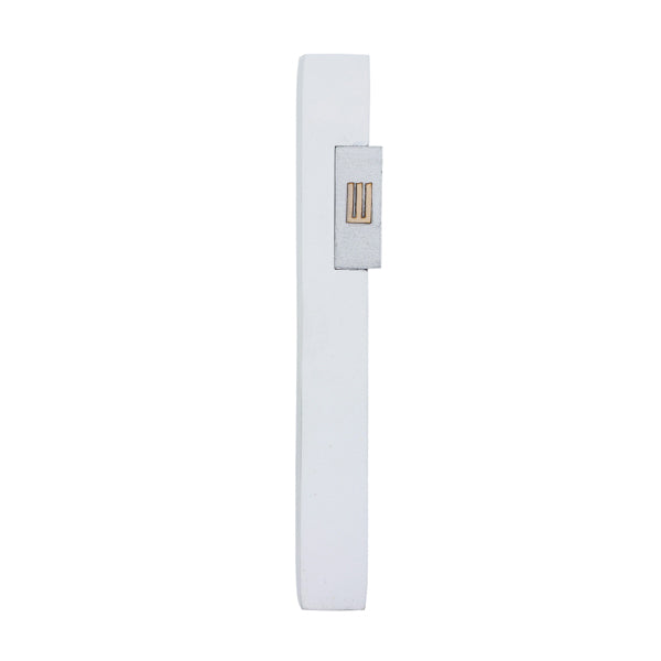 Contemporary Metal Mezuzah Case Accent Shin - White