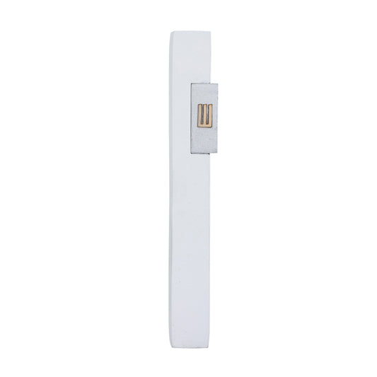Contemporary Metal Mezuzah Case Accent Shin - White