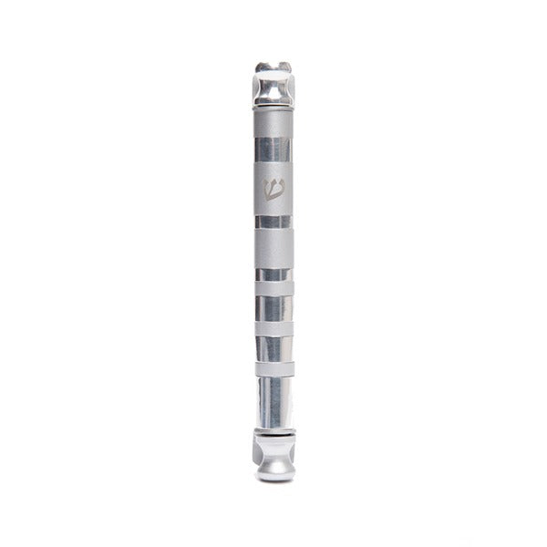 Modern Anodized Aluminum Mezuzah Case with Colorful Rings - Silver