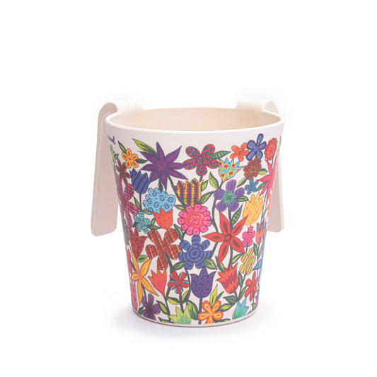 Bamboo Fiber Hand Washing Cup for Netilat Yadayim - Flowers