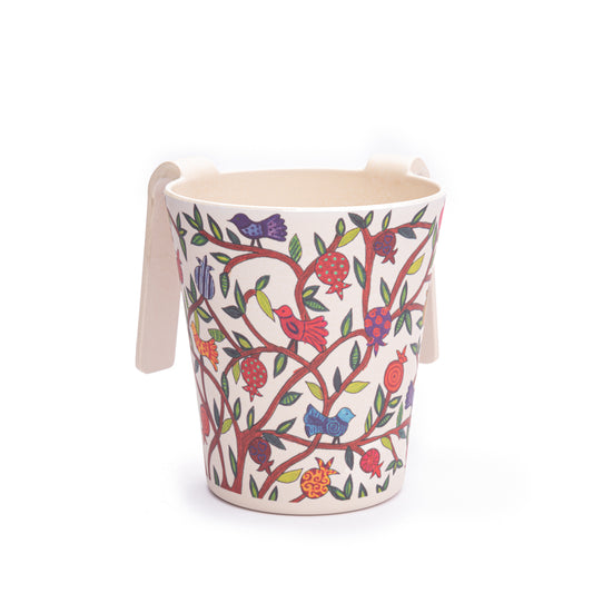 Bamboo Fiber Hand Washing Cup for Netilat Yadayim - Birds