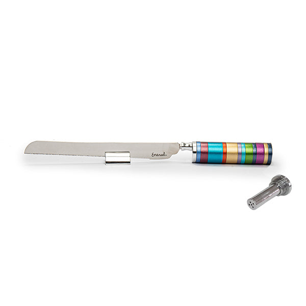 Challah Bread Knife with Detachable Salt Shaker