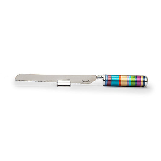 Challah Bread Knife with Detachable Salt Shaker - Multicolored