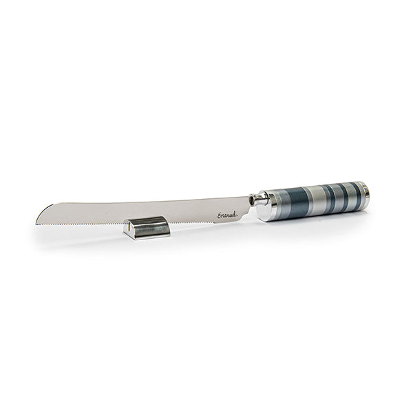 Challah Bread Knife with Detachable Salt Shaker - Gray