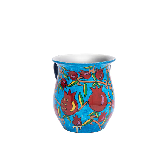 Hand-Painted Aluminum Natla Haand Washing Cup - Pomegranate