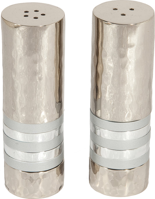 Hammered Salt and Pepper Shaker Set - Shades of Silver