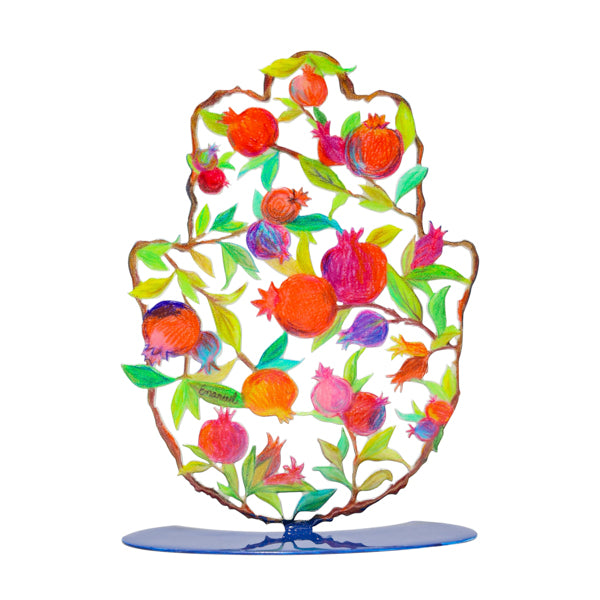Small Standing Hamsa - Pomegranates - Drawing