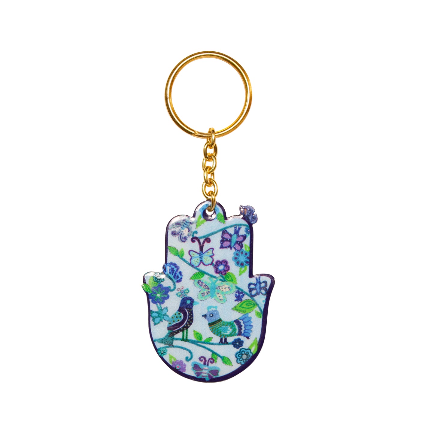 Metal Hamsa Hand Keychain Charm - 1.7"