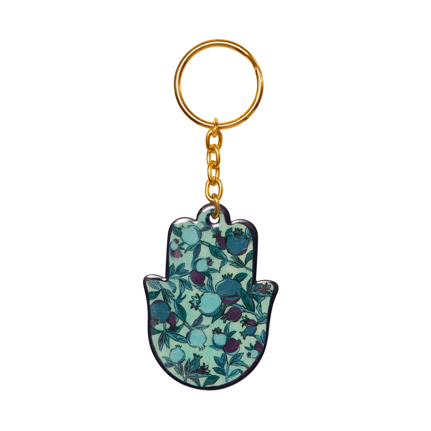 Metal Hamsa Hand Keychain Charm - 1.7"