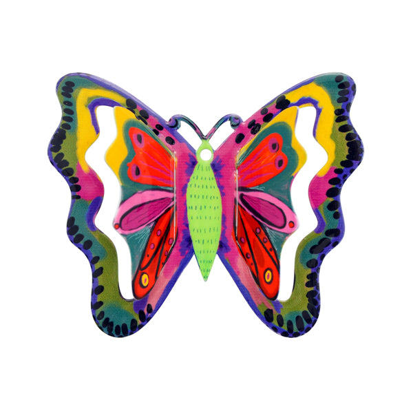 Colorful Metal Butterfly Wall Hanging - Medium - 5.9" x 6.7", Multicolored