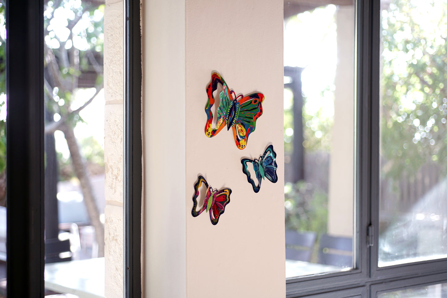 Colorful Metal Butterfly Wall Hanging