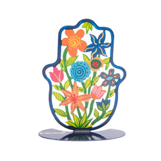 Hand-Painted Floral Hamsa Stand