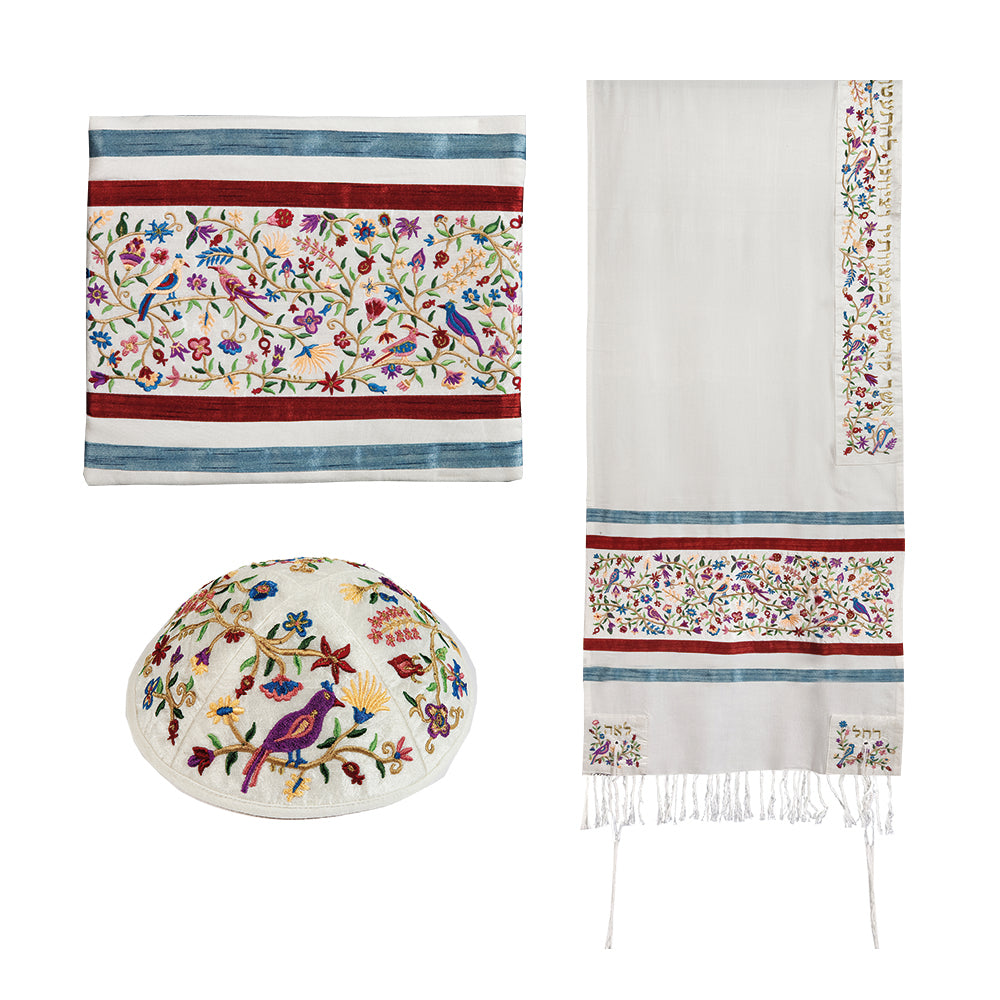 Embroidered Silk Tallit Set - Matriarchs