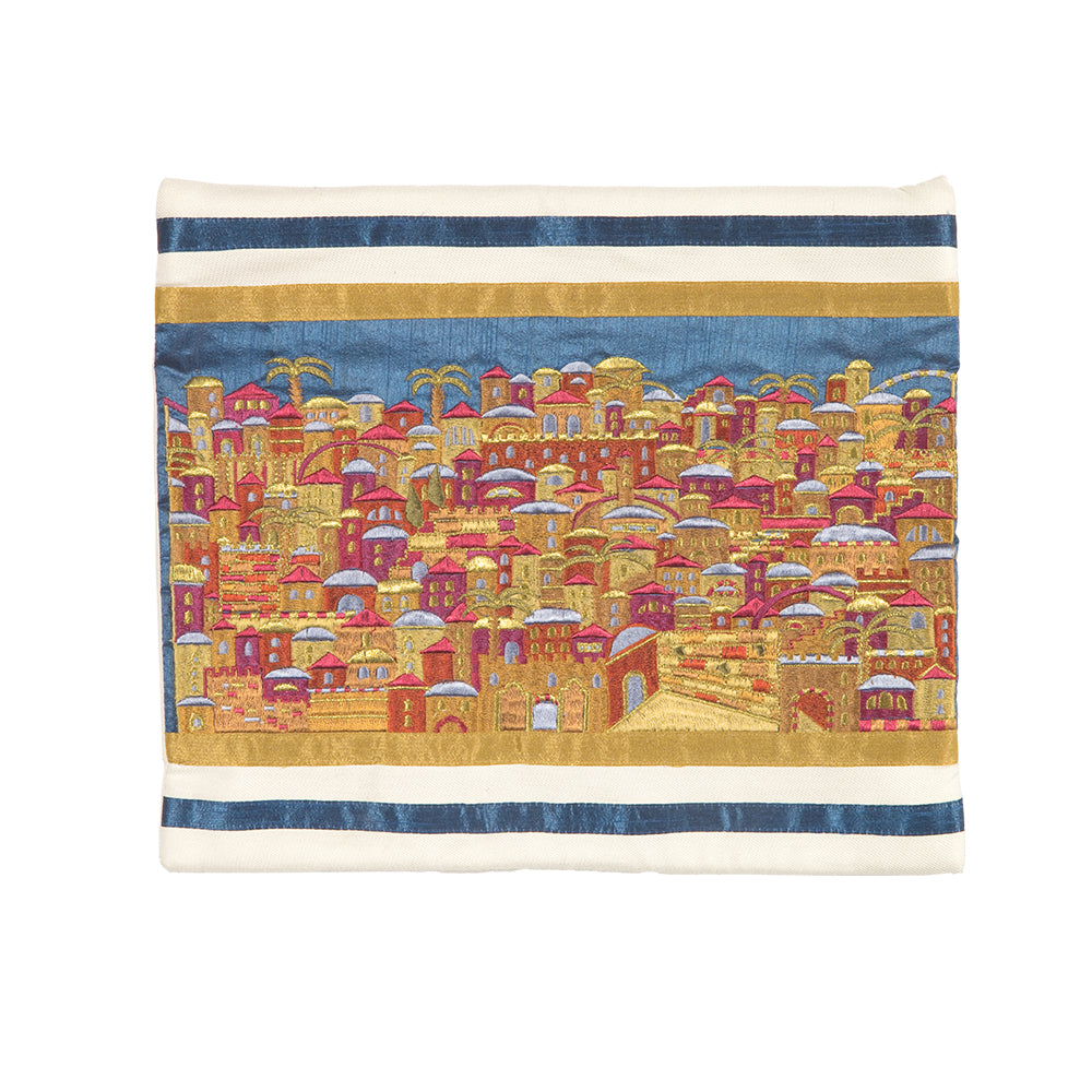 Luxurious Jerusalem Embroidered Tallit Set - Multicolor