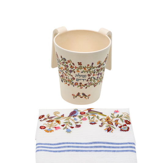 Natla and Towel Set - Birds and Flowers