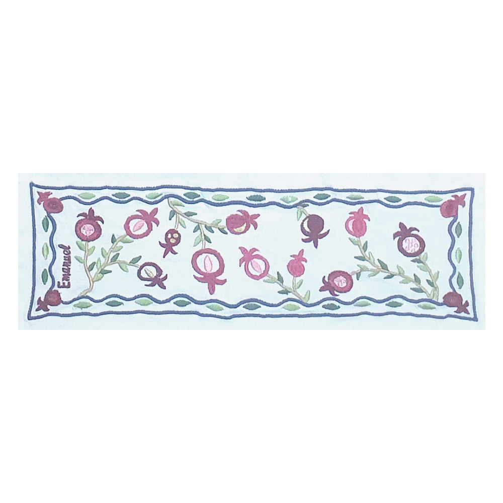 Embroidered Netilat Yadayim Towel – Pomegranates