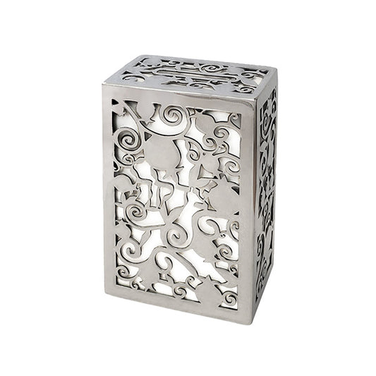 Modern White Metal Tzedakah Box – Pomegranates