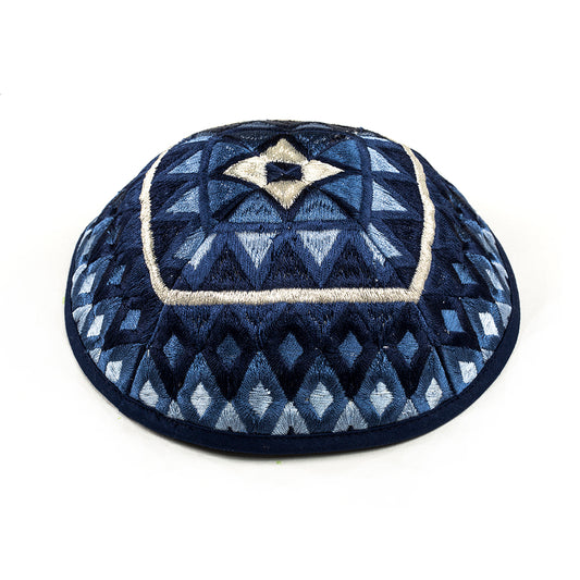 Premium Embroidered Kippah - Colorful Mosaic