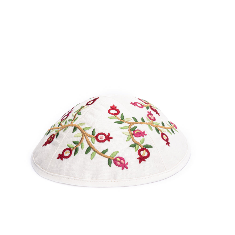 Embroidered Kippah - Pomegranate Branch